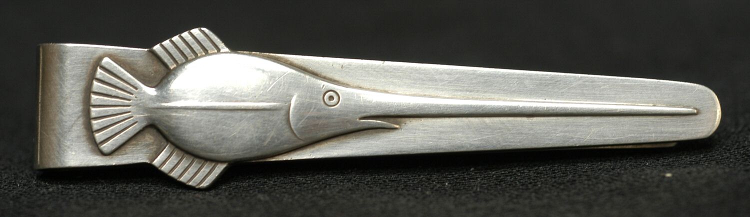 Jewelry (Sterling, Holloware) Tie Clip by Georg Jensen (Denmark)-1