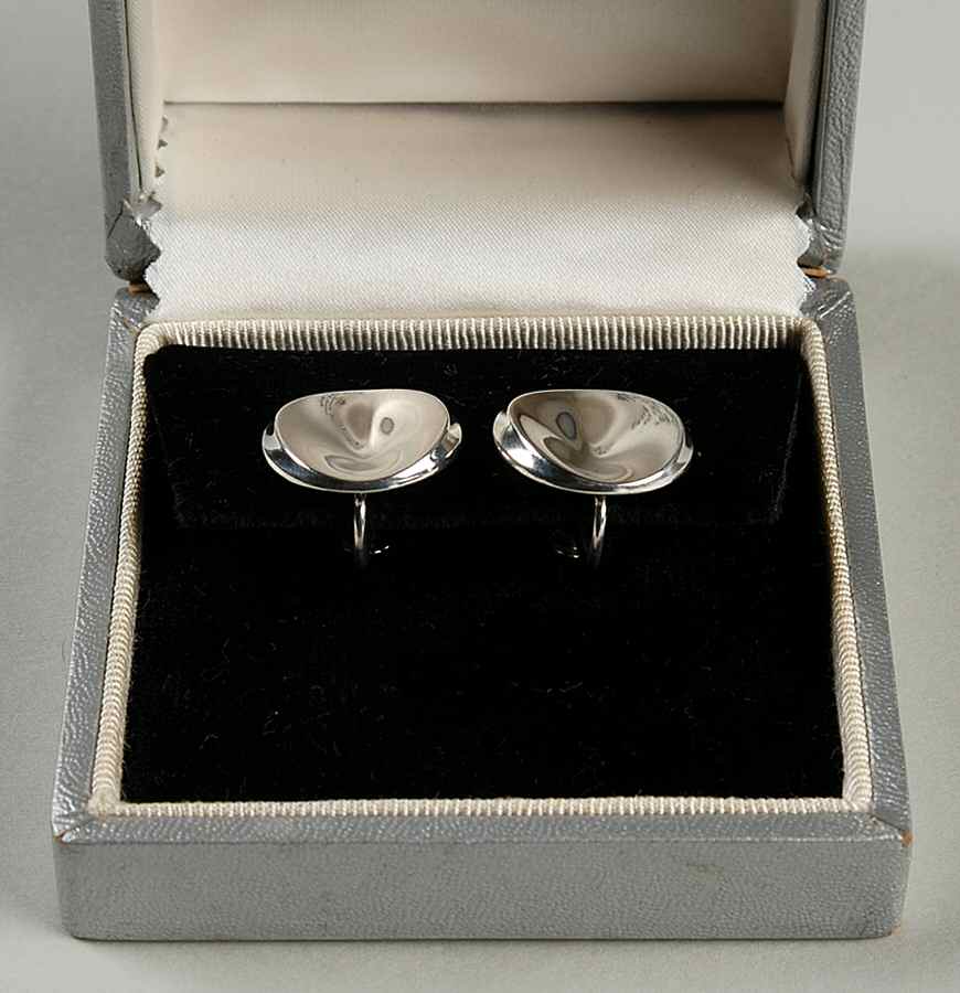 Jewelry (Sterling, Holloware) Earring by Georg Jensen (Denmark)-1