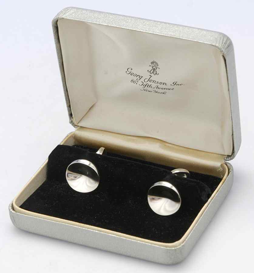 Jewelry (Sterling, Holloware) Cuff Link - Set of 2 by Georg Jensen (Denmark)-1