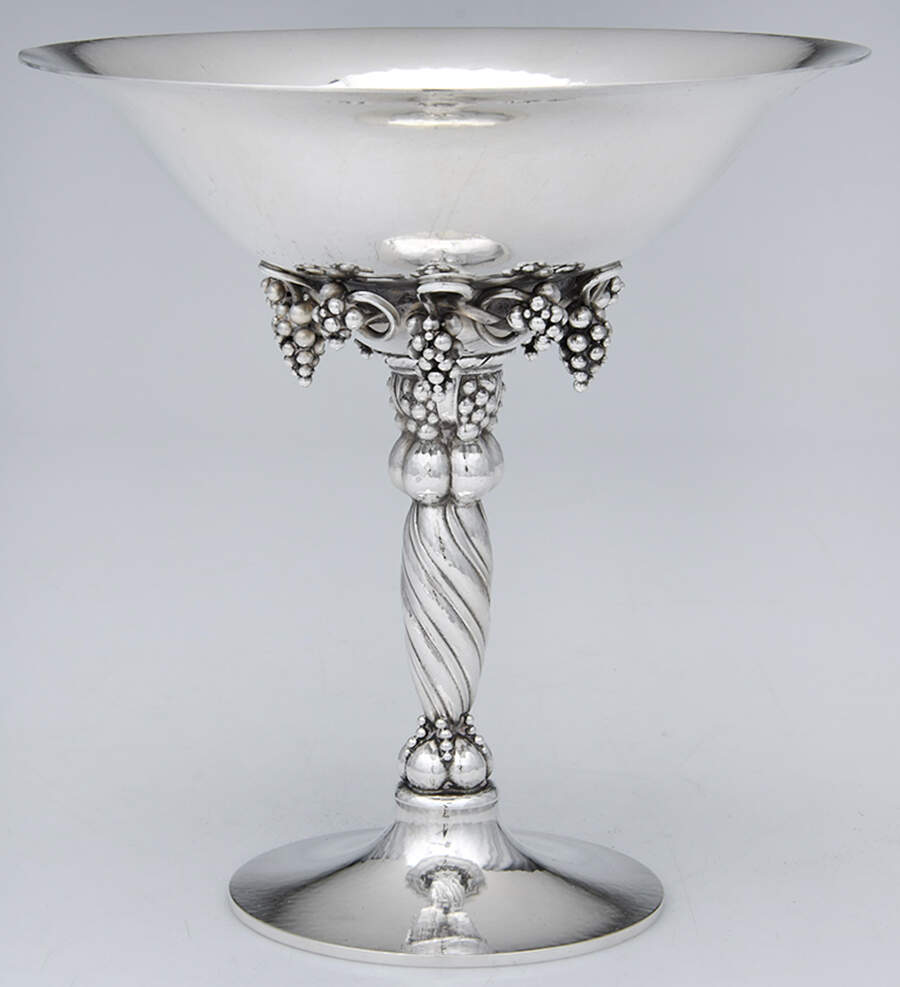 264A (Sterling, Hollowware) Weighted Pedestal Fruit Bowl by Georg Jensen (Denmark)-1
