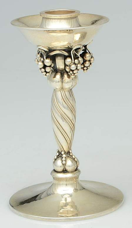 264A (Sterling, Hollowware) 5" Candlestick by Georg Jensen (Denmark)-1