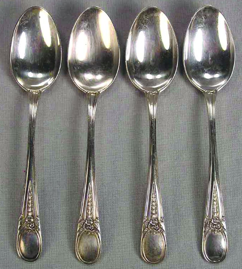 Flowered Antique (Sterling, 1940) Demitasse Spoon by R. Blackinton & Co-1