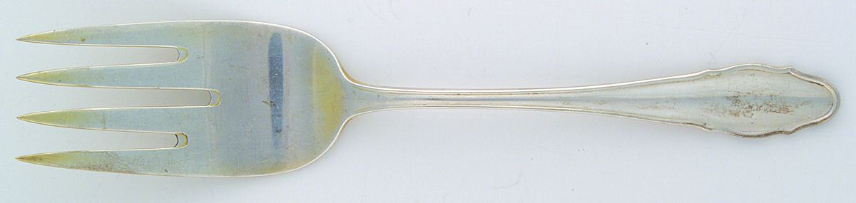 Chippendale (Sterling) Large Solid Cold Meat Serving Fork by Gebruder Reiner-1