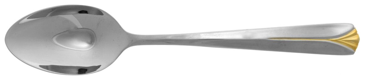 Andante Gold (Stainless, Gold Accent) Place/Oval Soup Spoon by Gorham Silver-1