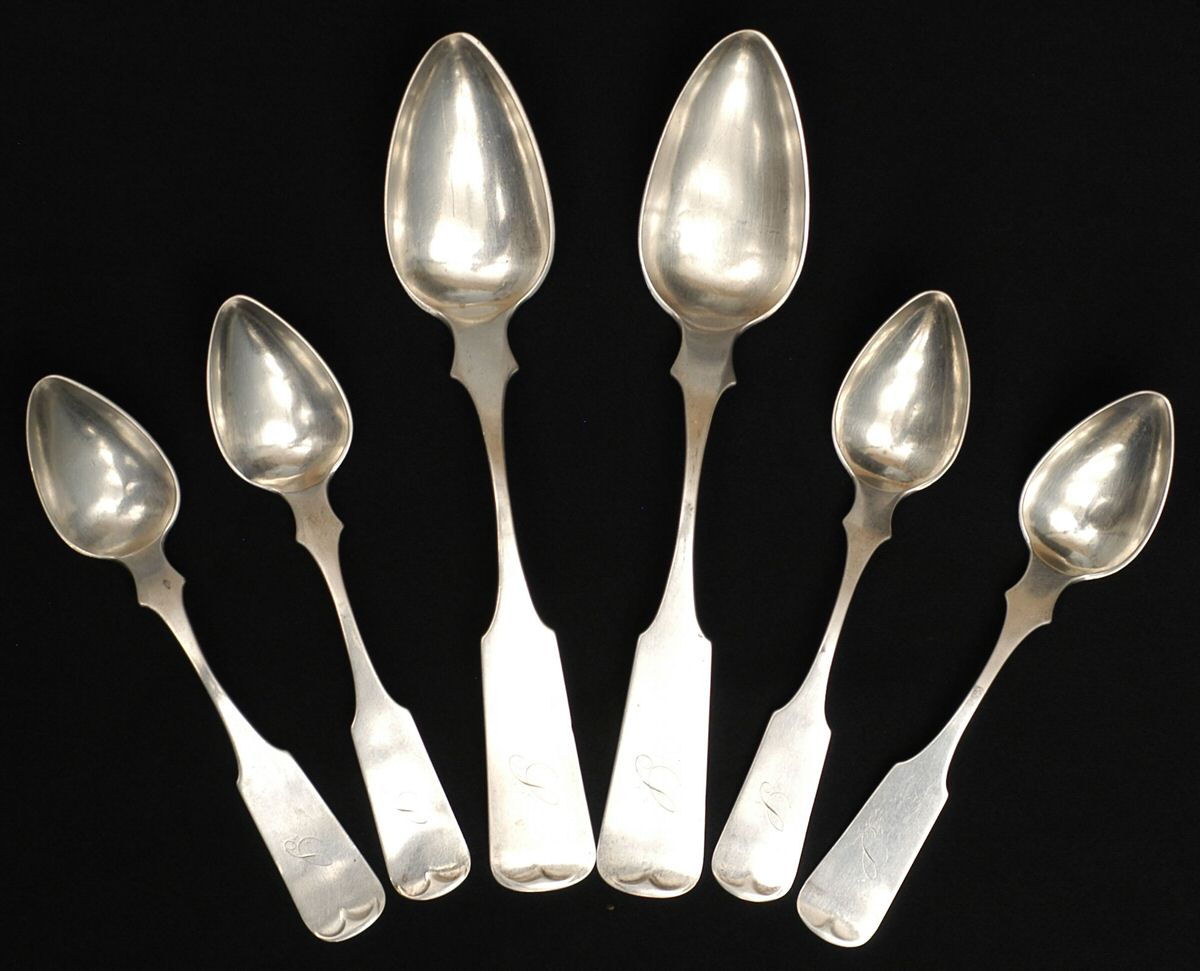 GSE2 (Coin) 6 Piece Spoon Set (2 PLS, 4 TS) by George W Stewart-1