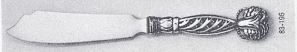 No. 83 Ornamental (Sterling) Large Solid Piece Cake Knife by Georg Jensen (Denmark)-1