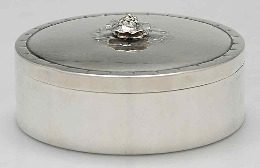 79 (Sterling, Hollowware) 4" Pill Box by Georg Jensen (Denmark)-1