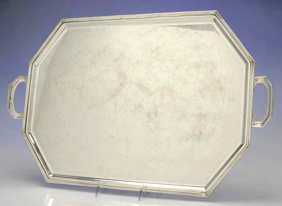 GTD4 (Sterling, Hollowware) 20" Complimentary Silverplate Waiter Tray by Garrard & Co Ltd-1