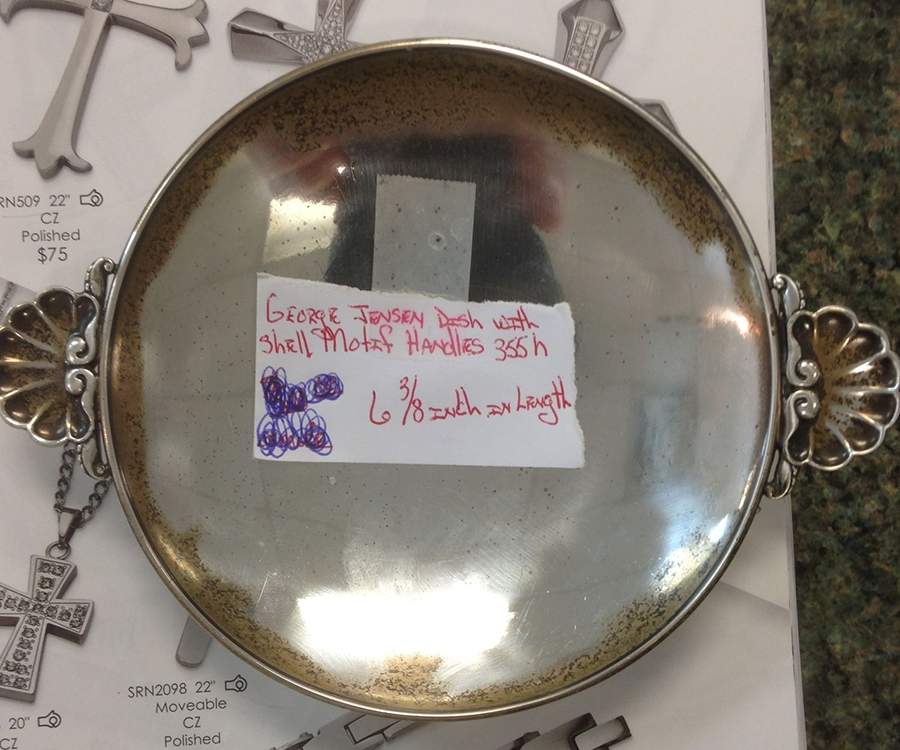 355F (Sterling, Hollowware) Sterling Bon Bon Bowl by Georg Jensen (Denmark)-1