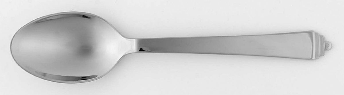 Pyramid (Stainless) Place/Oval Soup Spoon by Georg Jensen (Denmark)-1