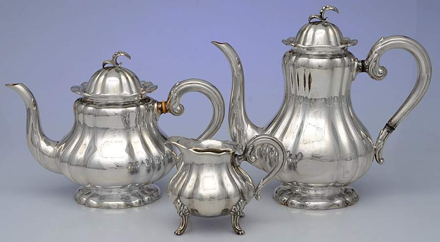 GKZ1 (Sterling, Hollowware) 3 Pc Tea Set (STP, SCP, CR) by Gottlieb Kurz-1