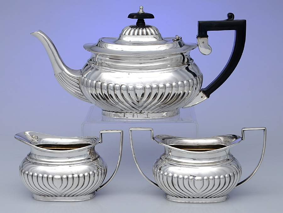 Silverplate Hollowware 3 Pc Tea Set (PTP, PCR, PSUO) by Gentry Silver-1