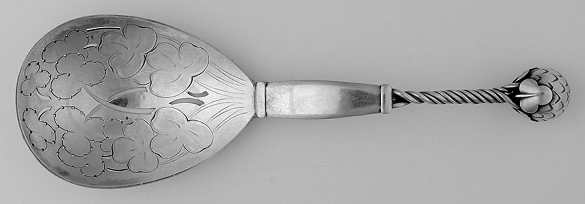 No. 35 (Sterling) Medium Solid Serving Spoon by Georg Jensen (Denmark)-1