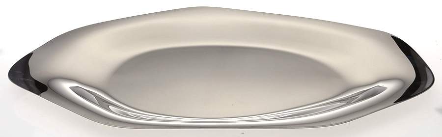 Liquid (Stainless, Hollowware) 24" Oval Tray by Georg Jensen (Denmark)-1