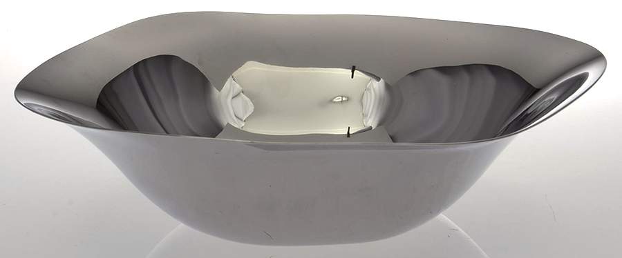 Liquid (Stainless, Hollowware) 11" Round Bowl by Georg Jensen (Denmark)-1