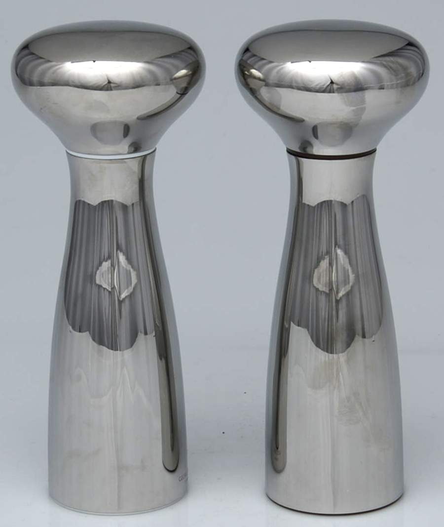 Alfredo (Stainless, Hollowware) Salt & Pepper Mill Set by Georg Jensen (Denmark)-1
