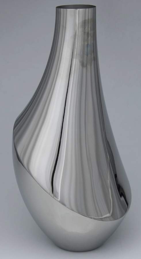 Flora (Stainless, Hollowware) 20" Vase by Georg Jensen (Denmark)-1