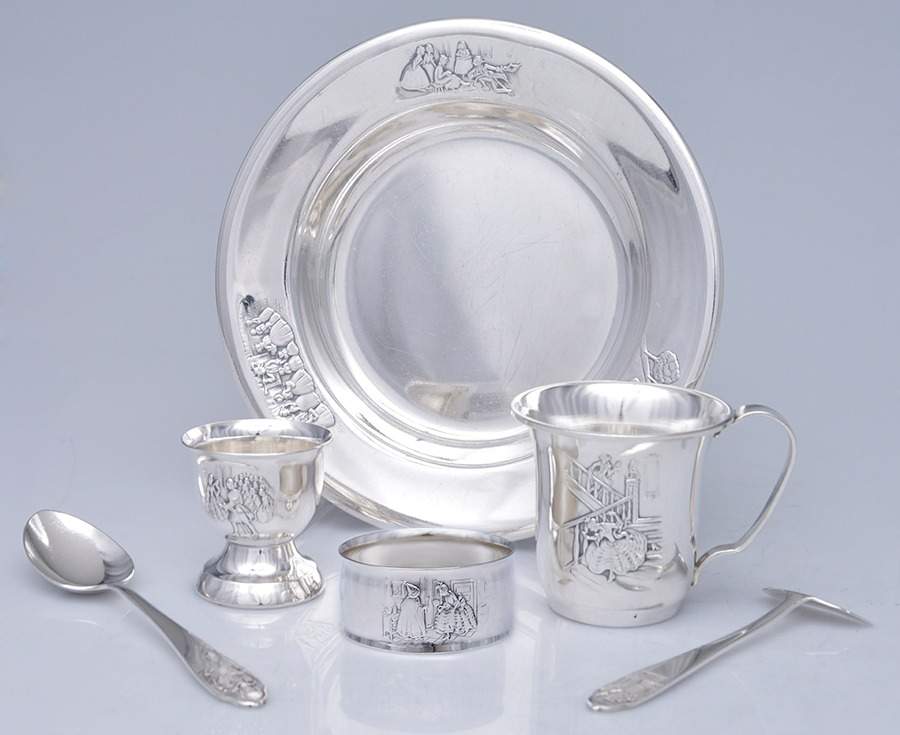 GFK13 (Silverplate, Hollowware) 6 Pc Child Set (EGG,FOPU,YS,NR,JUC,CHPL) by Gerofabriek-1