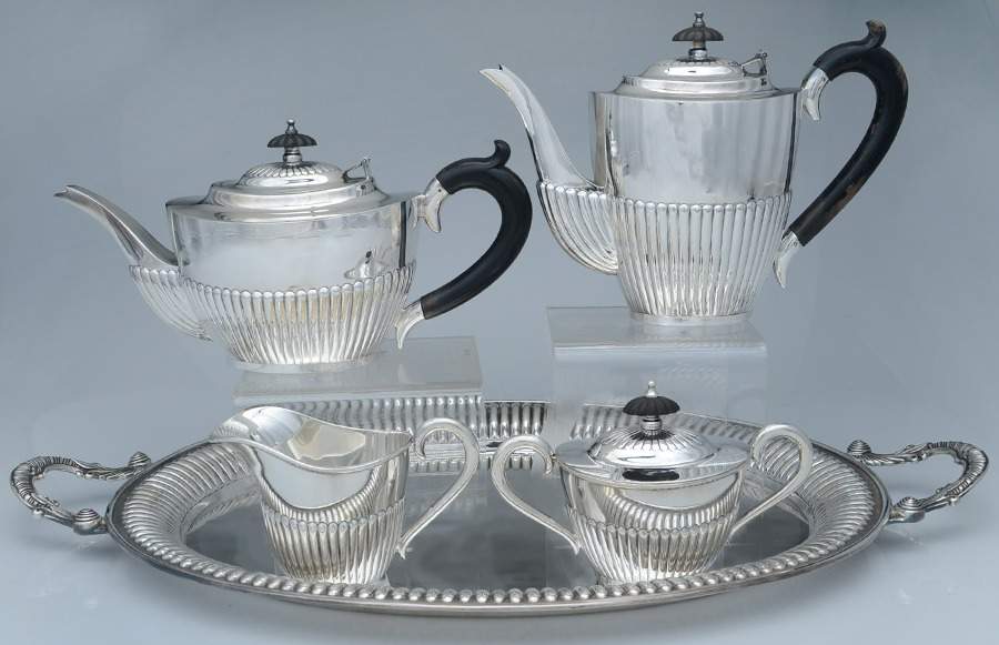 GYSGYS1 (Sterling, Hollowware) 5 Piece Tea Set (SCP, STP, SCR, SSU, WTL) by Gearys-1