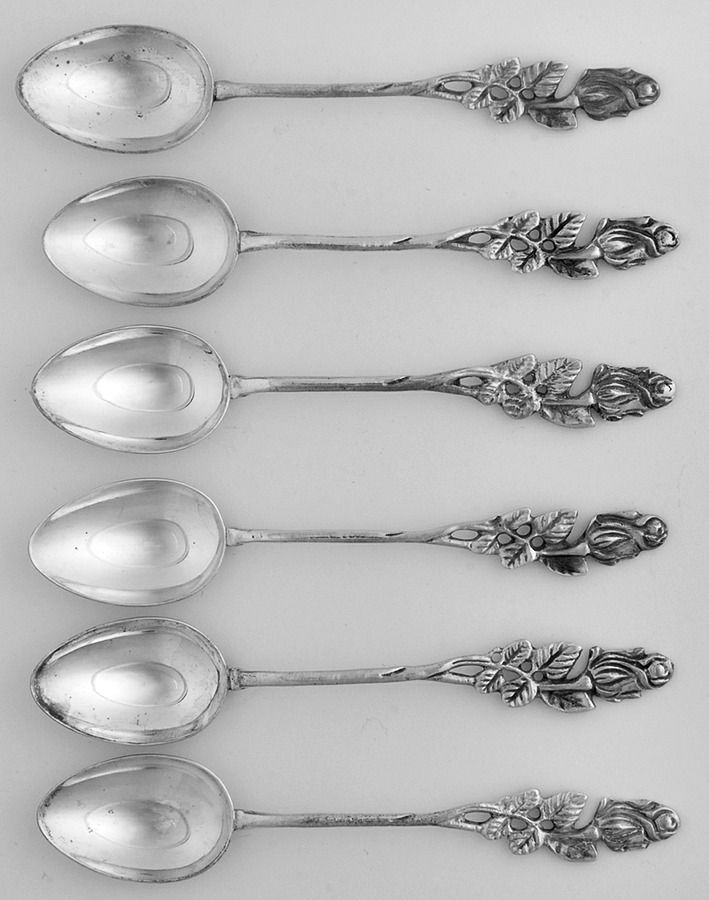 G7W1 (Sterling) (Set of 6) Demitasse Spoons by Gewe-1