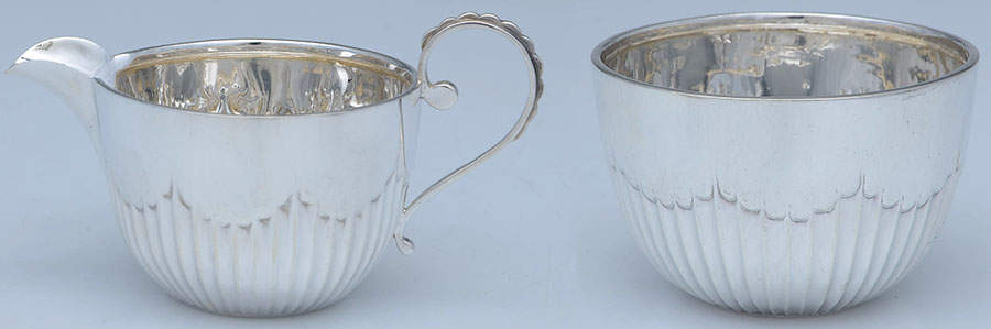 Sterling Hollowware Mini Sterling Creamer and Open Sugar by George Maudsley Jackson-1