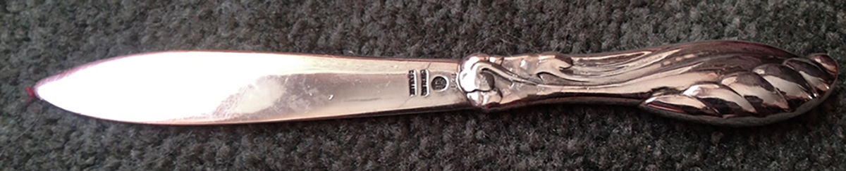 No. 121 (Sterling) Letter Opener W/Hollow Handle and Sterling Blade by Georg Jensen (Denmark)-1