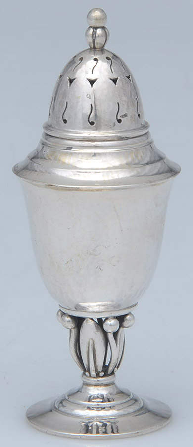 180 (Sterling, Hollowware) Individual Pepper Shaker by Georg Jensen (Denmark)-1