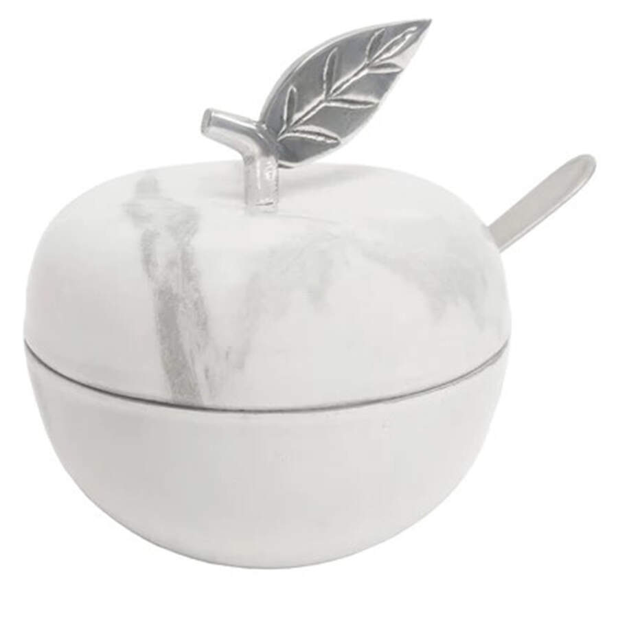 Judaica (Hollowware, Stainless) Jam Jar & Lid with Spoon by Godinger-1