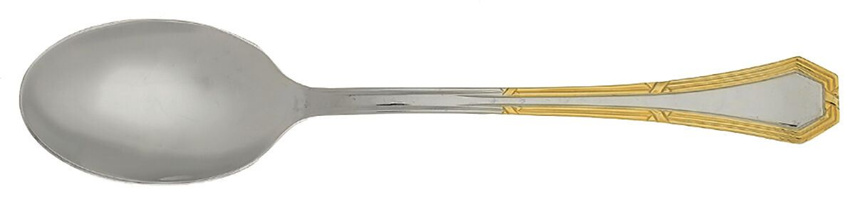 GGN15 (Stainless, Gold Accent) Dessert/Oval Soup Spoon by Gottinghen-1