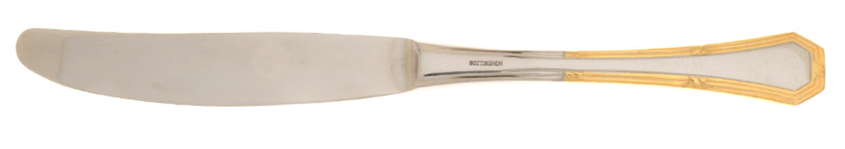 GGN15 (Stainless, Gold Accent) Dessert Knife Solid Piece by Gottinghen-1