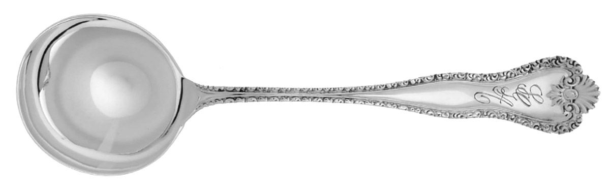 HMD4 (Sterling) Monogram Round Bowl Soup Spoon (Bouillon) by Hamilton & Diesinger-1