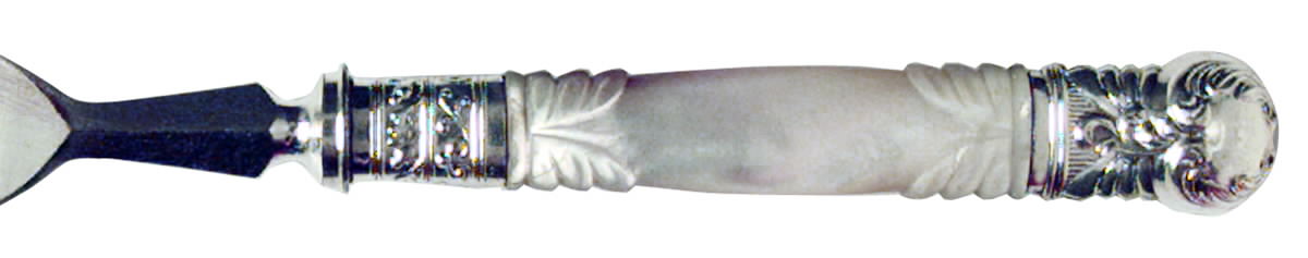 Pearl Handle Flatware 1(Silverplate) Individual Hollow Fish Fork w/Silverplate Tines by Harry Moss-1