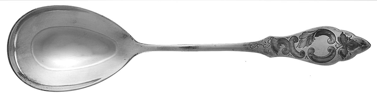 HNE1 (Silverplate) Solid Salad Serving Spoon by Hanseat-1
