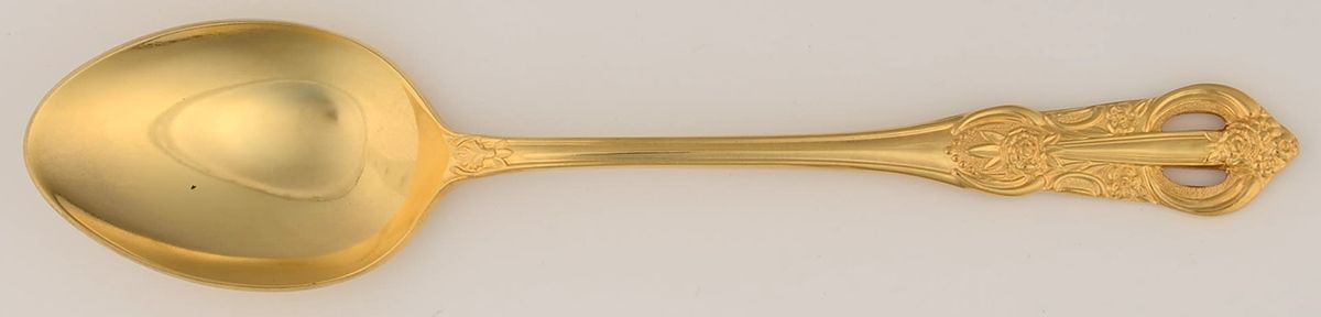 Princeton-Gold (Gold Electroplate) Tablespoon (Serving Spoon) by Hanford Forge-1