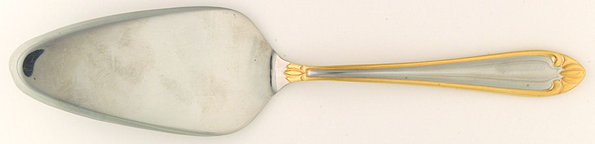 Abigail-Gold Accent (Stainless) All Stainless Pie Server by Hampton Silversmiths-1