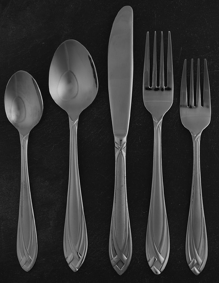 Lace Frosted (Stainless) 5 Piece Place Setting by Hampton Silversmiths-1