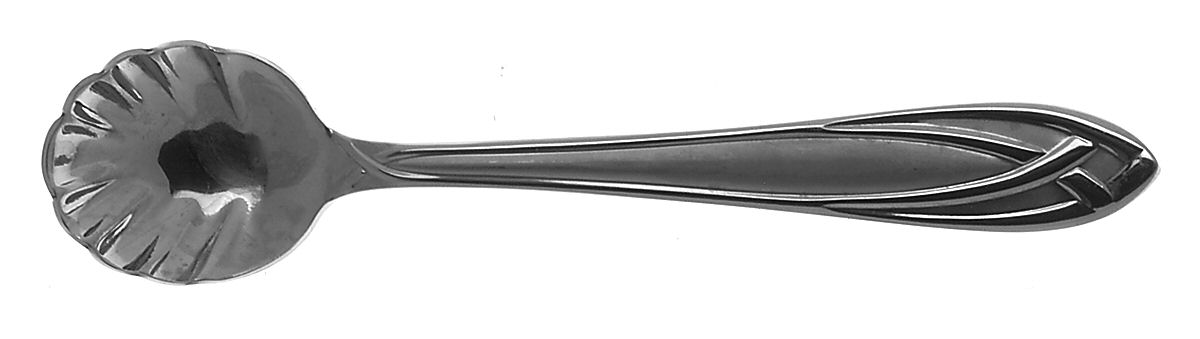 Lace Frosted (Stainless) Sugar Shell Spoon by Hampton Silversmiths-1