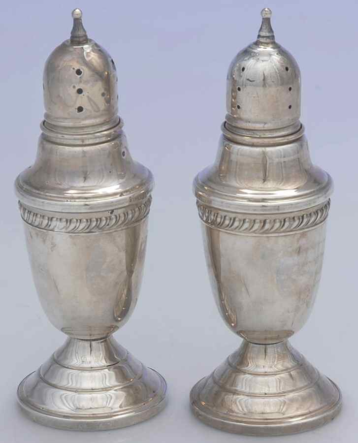 HTG3 (Sterling, Hollowware) Weighted Salt and Pepper Set by Hamilton Silver-1