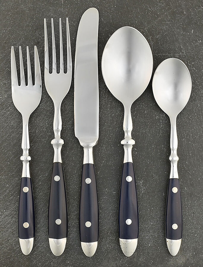 Bistro-Blue (Stainless) 5 Piece Place Setting by Hampton Silversmiths-1