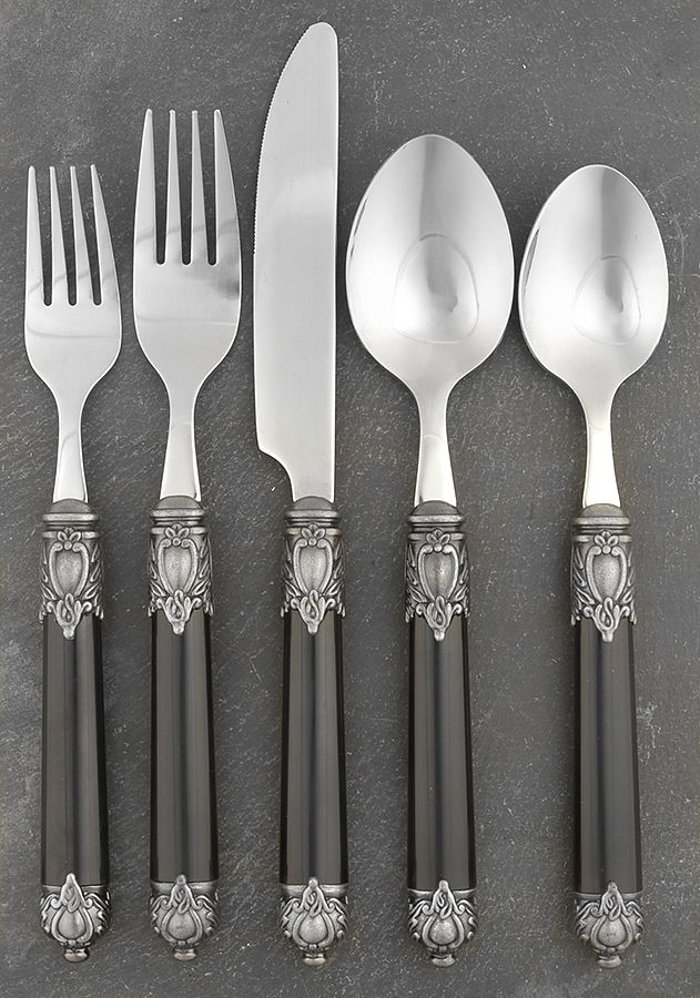 San Remo-Black (Stainless) 5 Piece Place Setting by Hampton Silversmiths-1