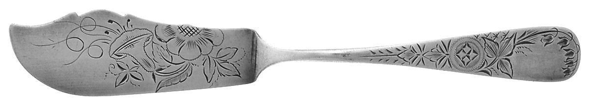 HSJ1 (Sterling) Flat Handle Bright Cut Master Butter by Harris & Shafer-1