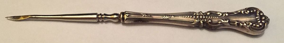 HCU2 (Sterling) Hollow Handle Nut Pick, Silverplate Pick by H H Curtis & Co-1
