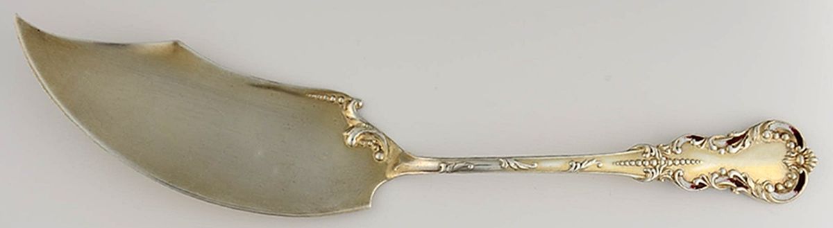 HCU2 (Sterling) Small Enamelled Solid Fish Serving Knife by H H Curtis & Co-1