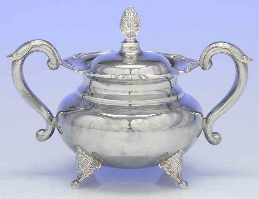 Sterling Hollowware Sugar Bowl & Lid by Hirata Co.-1