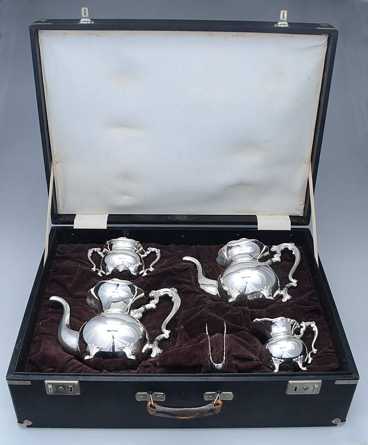 Sterling Hollowware 5 Piece Tea Set (SCP, STP, SCR, SSU, SUT) by Hirata Co.-1