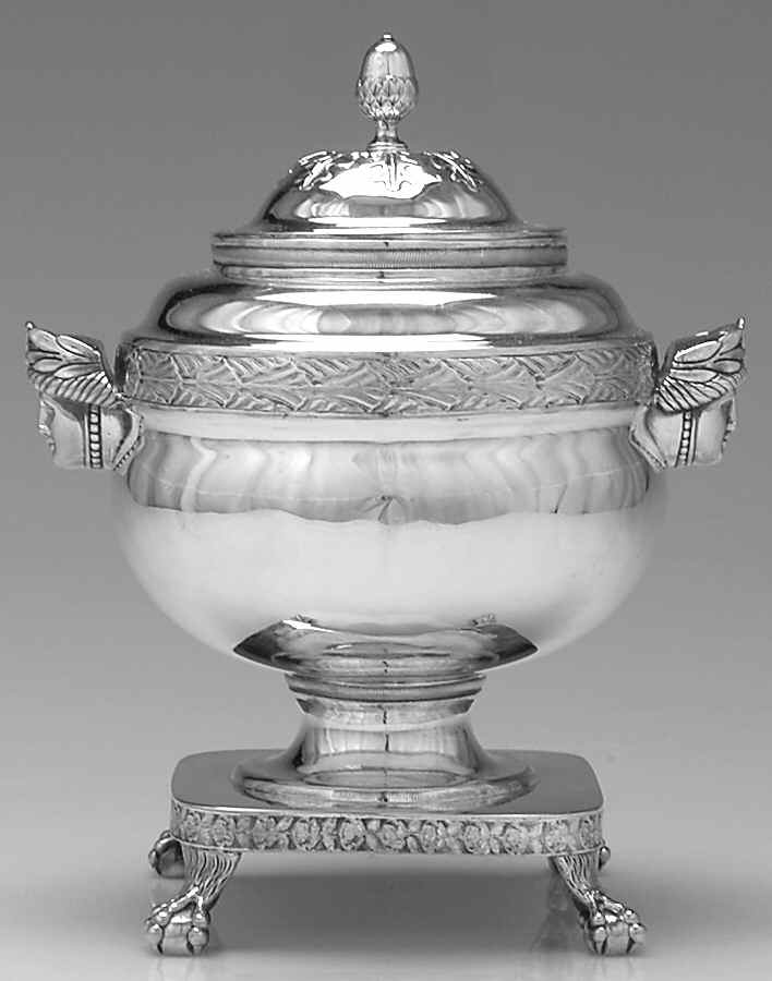 1901 (Sterling, Hollowware) Sugar Bowl & Lid by Howard & Co-1