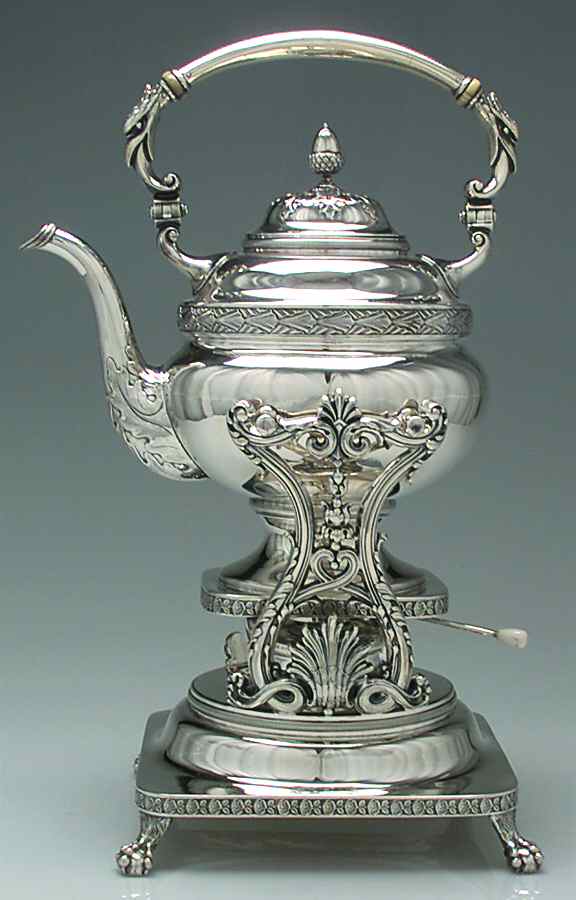 1901 (Sterling, Hollowware) Kettle, Stand & Burner by Howard & Co-1