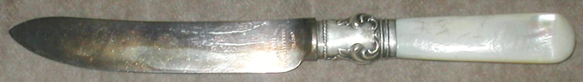 Pearl Handle 10 (Strlg Bolster) Pearl Handle Individual Fruit Knife by Harrison Bros & Howson-1