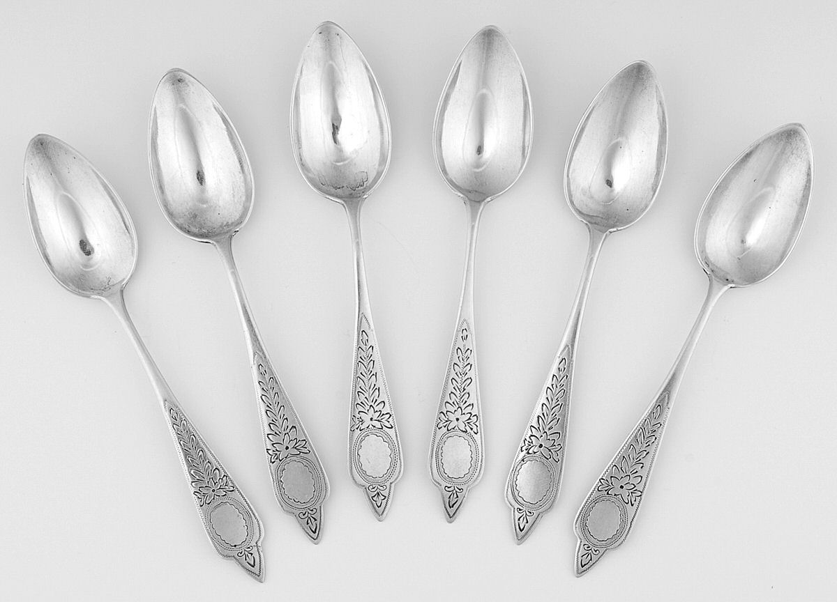 H4W1 (Set of 6) Demitasse Spoons by H Wurm-1