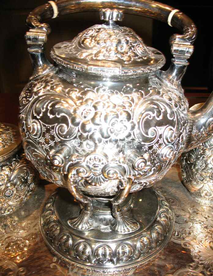 HWR1 (Sterling, Hollowware) Kettle, Stand & Burner by Howard & Co-1
